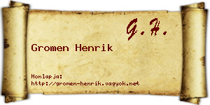 Gromen Henrik névjegykártya